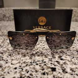 Versace Sunglasses (Unisex) Gold Frame and Arms with Grey Gradient Lenses