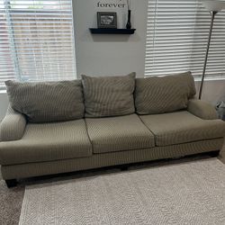 Beige Couch- Corduroy Type Material
