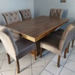 6-Piece Rectangular Dining Table Set