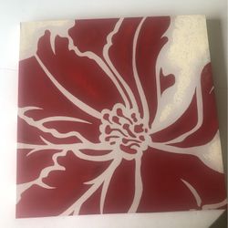 Red And White Flower Painting 