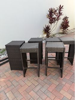6 outdoor chair bamboo