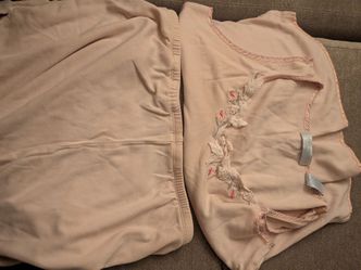 Pink Floral Embroidered Pajama Set