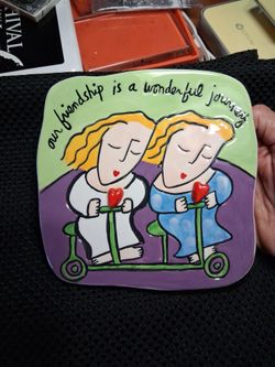 "Our Friendship "  glass plate