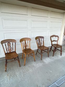CASH ONLY Set of 4 Vintage Wood Chairs