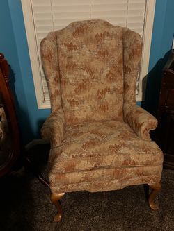 Vintage Conover Wingback Chair – Pristine Orange Tweed MCM (Mid-Century Modern)