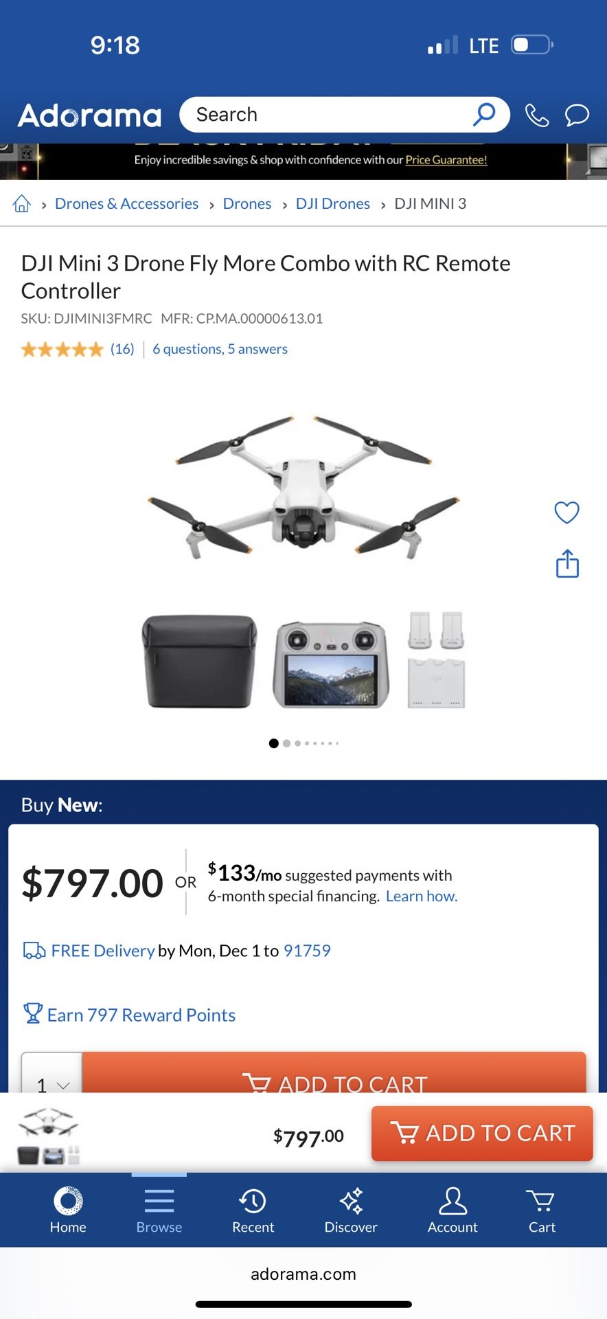 DJI Mini 3 Combo Fly More 