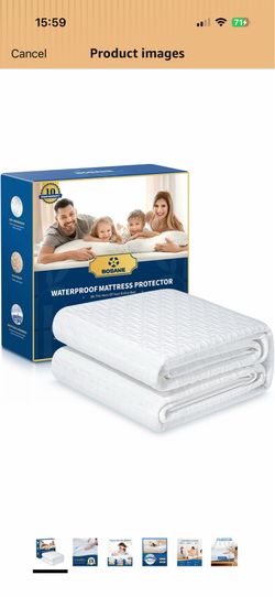 100% Waterproof Queen Mattress Protector Breathable Cooling 3D Air Fabric Mattress Cover Smooth Soft Hypoallergenic Noiseless Bed Cover Machine Washab