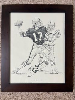 Brian Sipe Browns SIGNED and framed 1981 Shell Oil Co Lithograph