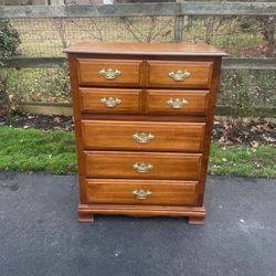 Vintage Young Hinkle Village Square Maple Tall Dresser