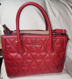 Nine West Red Quilted Satchel Handbag