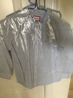 Kids size 6 collarless shirt (dry cleaned)
