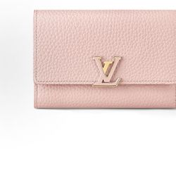 LOUIS VUITTON Capucines, letter logo, snap closure, Taurillon leather, Capucines wallet, women's style, pink (157)65
