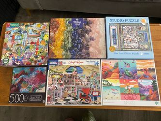 Lot of 6 Jigsaw Puzzles 500–1500 Pieces