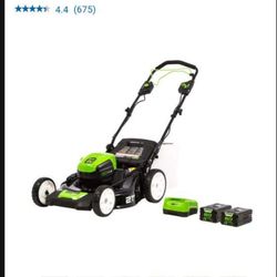 Greenworks 80V Lithium-Ion 21" Self Propelled Mower With Two Batteries and Charger