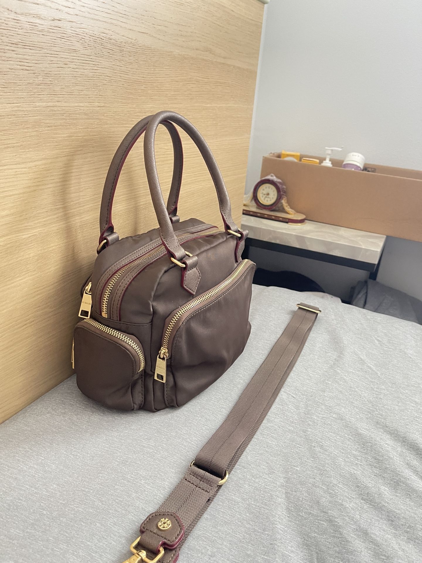 MZ Wallace Mini Paige Nylon Satchel Handbag with Adjustable Strap
