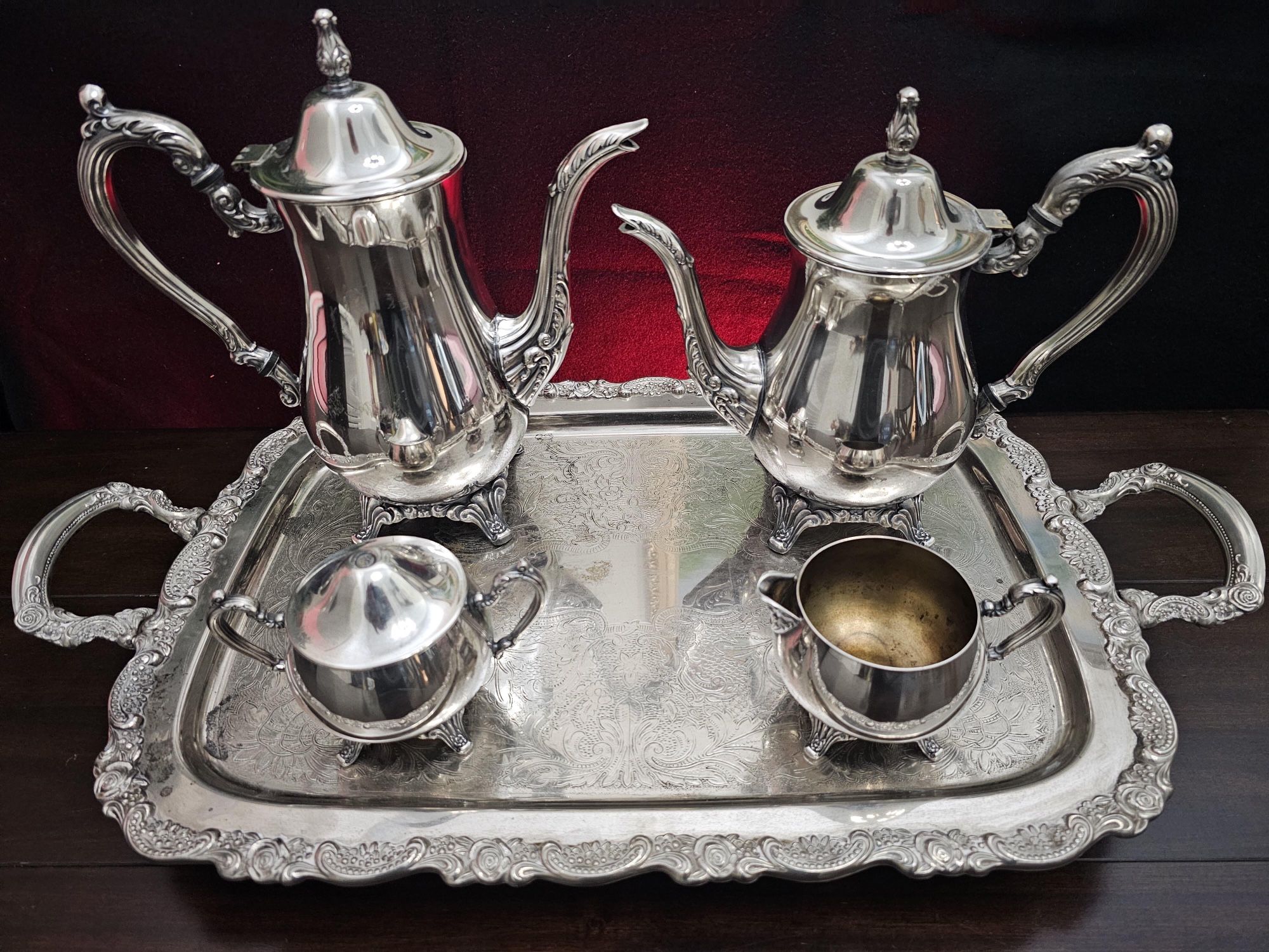 Antique Oneida USA 5 piece tea set