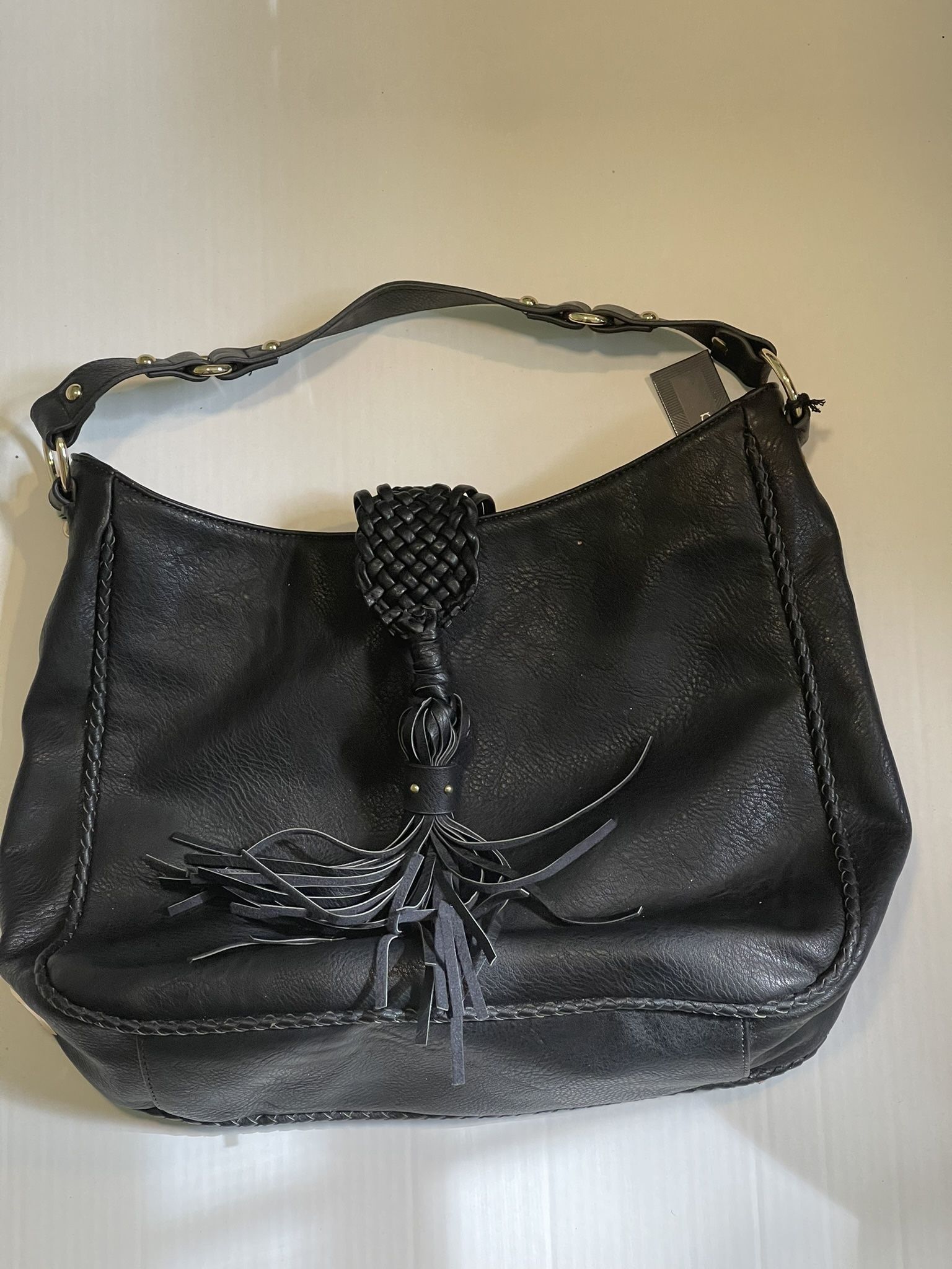 Dolce Vita Vintage Y2K Black Leather Braided Details Handbag Bag