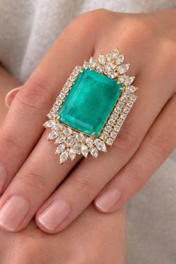 Gold Plated silver Emerald Ring