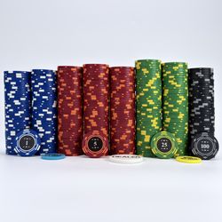 Clay Poker Chips 333 Pieces | 14 Gram Numbered Chips | $1 $5 $25 $100