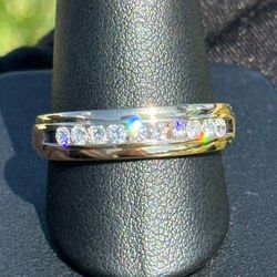 14k yellow gold gents 0.5 CTW natural diamond band ring size 12