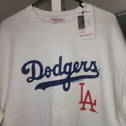 Los Angeles Dodgers White Crewneck Sweatshirt 