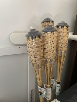 Tiki Lights And Bamboo Fencing
