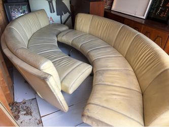 Rare 1979 Rodolfo Dordoni for Moroso of Italy Leather Two Piece Modular Sectional Sofa System