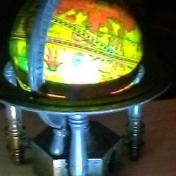 Vintage miniature globe stand metal pencil sharpener

