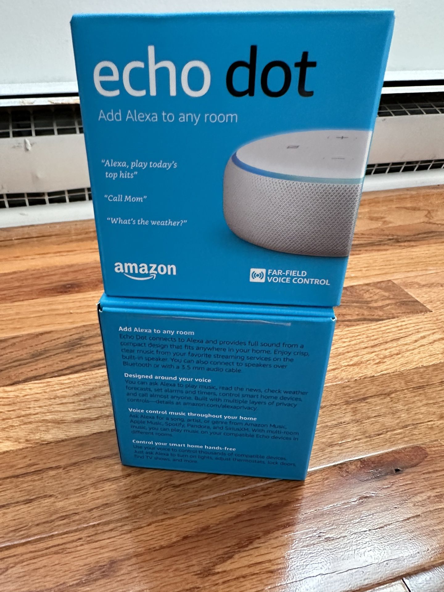 2 Amazon Echo Dot (3rd Gen) & 1 Wall Hanger