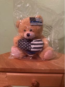Thin Blue Line Teddy Bear New in Bag