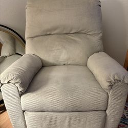 Beige Fabric Recliner