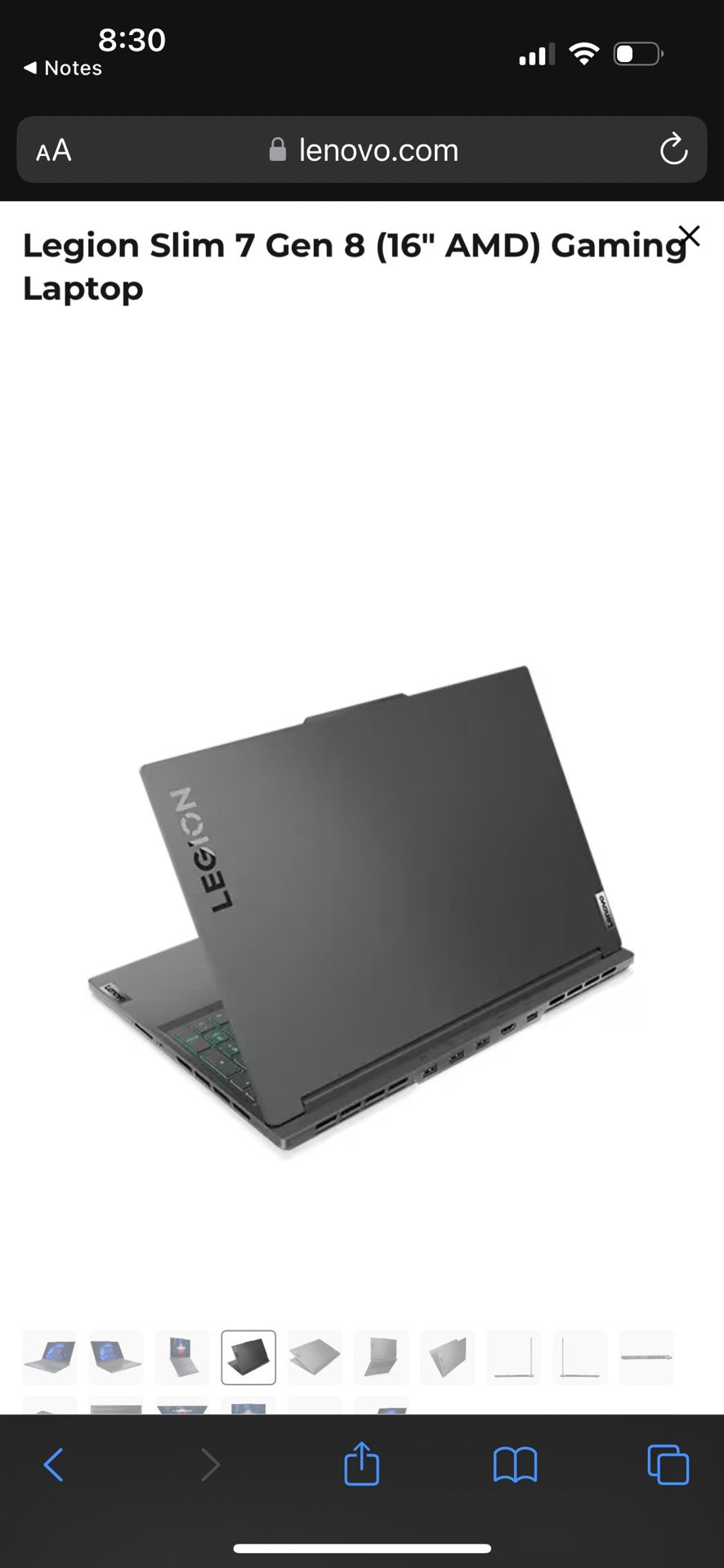 Lenovo - Legion Slim 5 16" Gaming Laptop WQXGA - Ryzen 7 7840HS with 16GB Memory - AMD Ryzen™ 7 7840HS , NVIDIA GeForce RTX 4060 8GB . Never Used! Yea