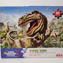 T-REX TIME Jigsaw Puzzle by White Mountain Puzzles 60 pieces