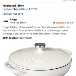 LODGE 3.5 Enameled Casserole 