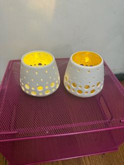 Set of two votive candle holders