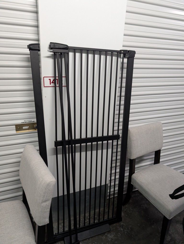 Extra Tall Pet Gate, Black, 34"W x 61"H