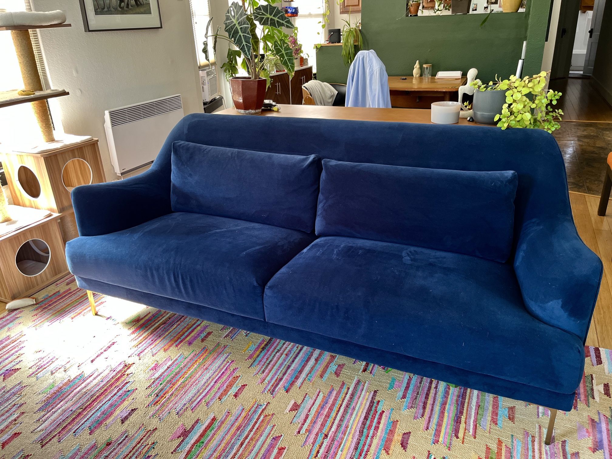 Samara Blue Velvet Sofa/Couch