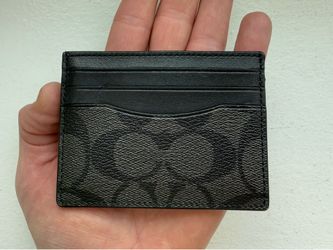 COACH Signature Flat Card Case