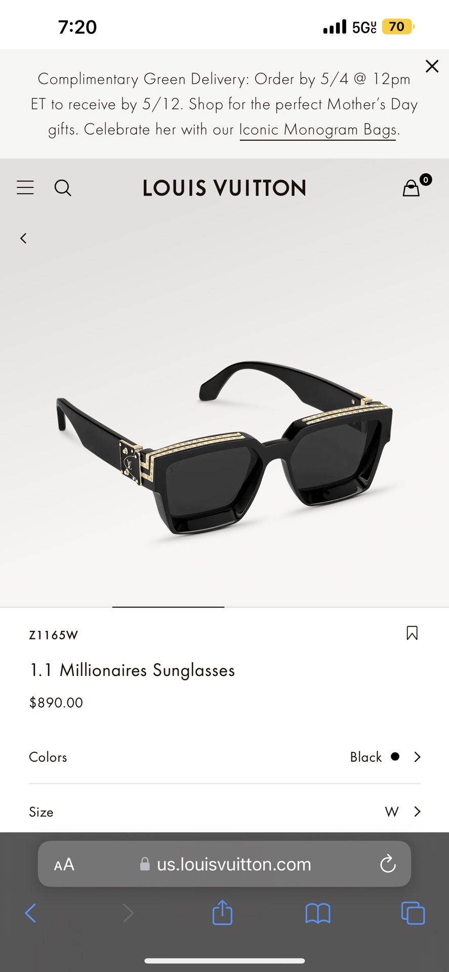 Louis Vuitton 1.1 Millionaire Sunglasses Z1165W for Sale in Garden Grove,  CA - OfferUp