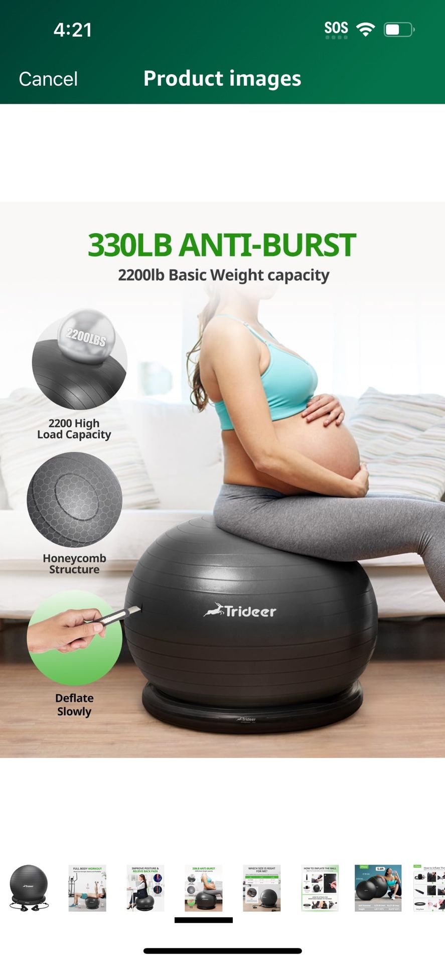 Trideer Ball Chair Yoga Ball Chair Exercise Ball Chair with Base & Bands for Home Gym Workout Ball for Abs, Stability Ball & Fitness Ball Seat to Reli