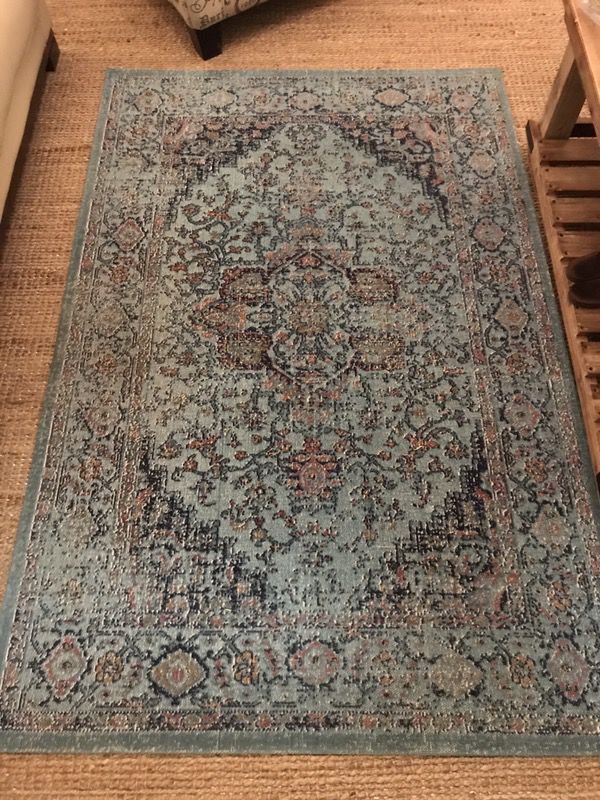 Teal Area Rug 4ft x 6ft