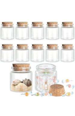 Patelai 24 Pack Small Glass Jars with Cork Stoppers Mini Potion Bottles Clear Empty Glass Bottles for DIY Art Crafts Message Decoration for Wedding Bi