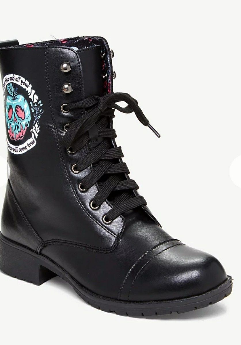 Disney Snow White And The Seven Dwarfs Poison Apple Combat Boots

