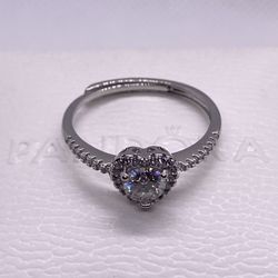 Adjustable Moissanite Ring – 5.0mm Stone in Sterling Silver