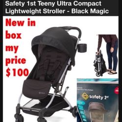New in box Safety 1st Teeny Ultra Compact Stroller, Black Magic, Toddler Great for traveling light weight compact $100 cash only pick up East Palmdale