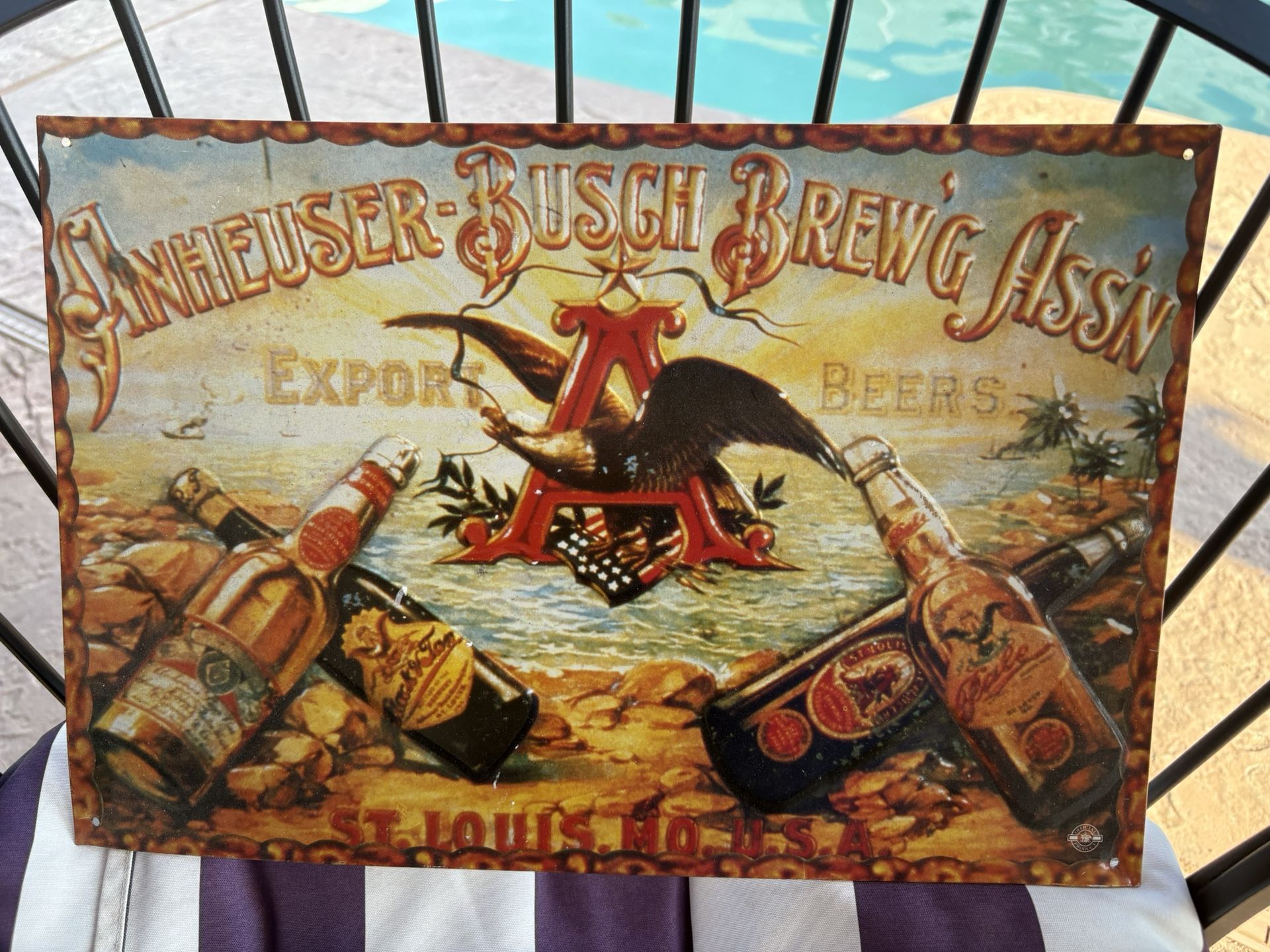 Vintage Style Metal Budweiser Sign 10.5” X 16”