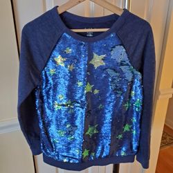 Sequin Blue Sweatshirt Size XL Kids Girls 