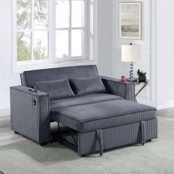 NEW🏅Dark Gray Convertible Sleeper Sofa