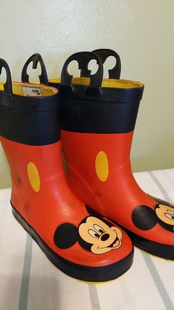 DISNEY MICKEY MOUSE RAIN BOOTS, SIZE (13).