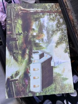 Country Church Landscape Canvas Wall Art
